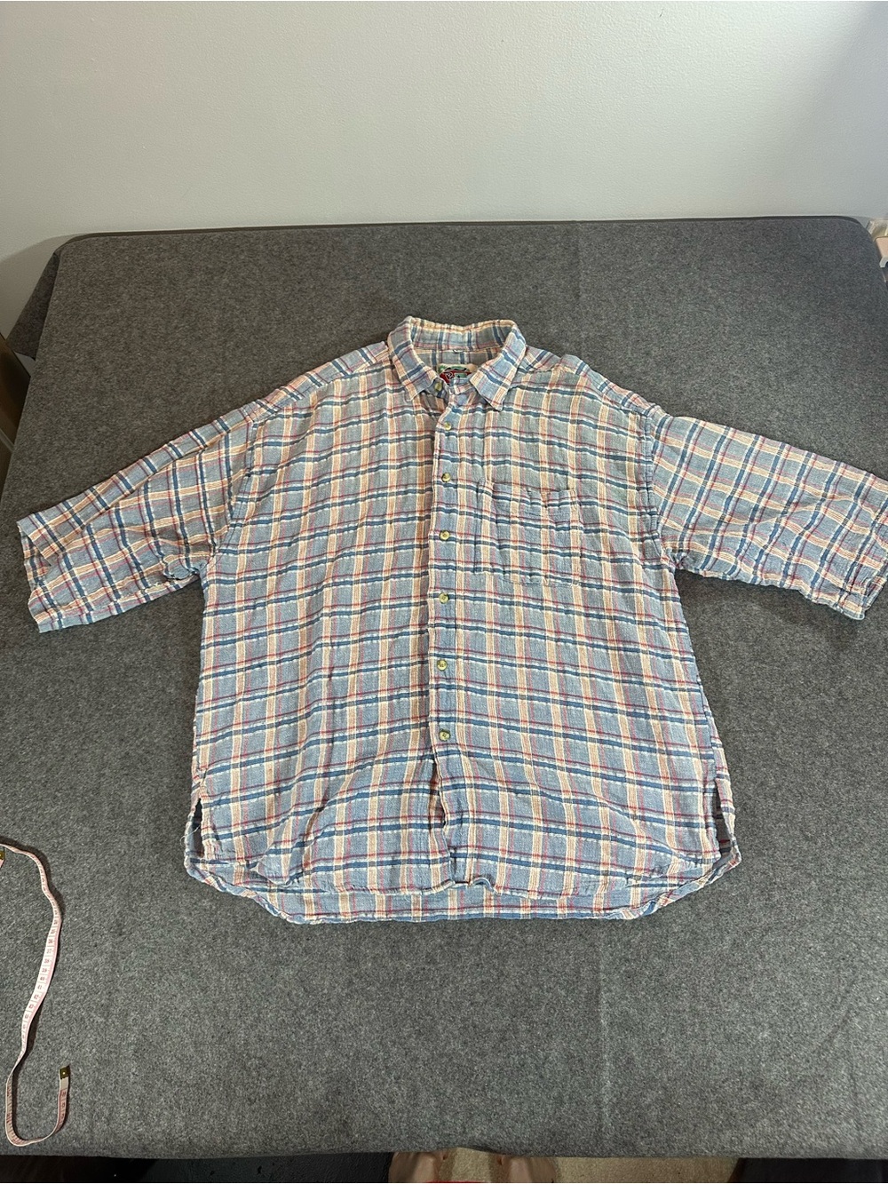 Vintage protest blues button down